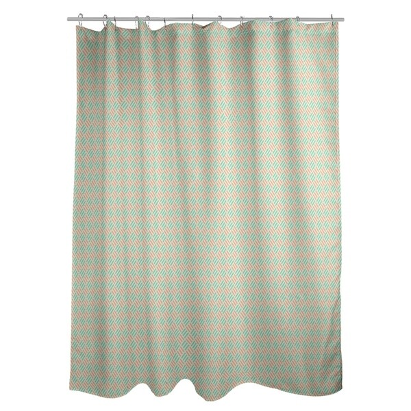 teal and orange shower curtain