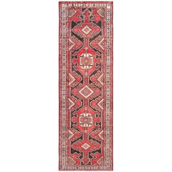 Vintage Hamadan Wool Runner 3' 0" X 10' 2" - 3' x 10' Runner