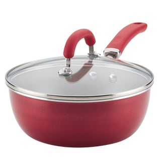 Rachael Rays 16pc Classic Brights Porcelain Enamel Nonstick Cookware Grey