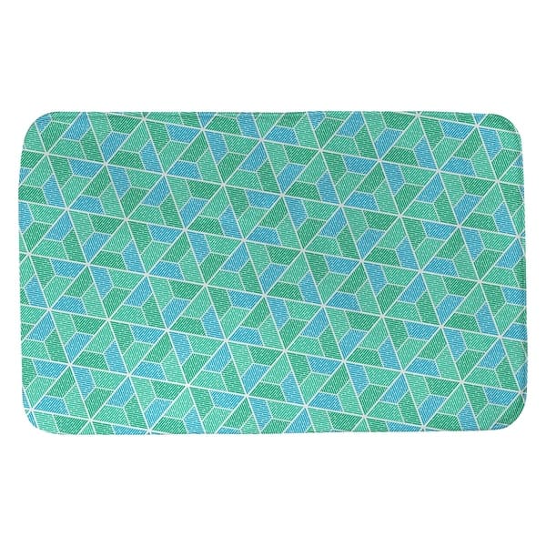 Katelyn Elizabeth Green & Blue Trapezoids Bath Mat Bed Bath & Beyond