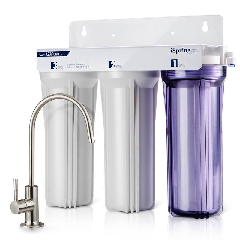iSpring 3-Stage Under Sink High Capacity Tankless Drinking Water Filtration System