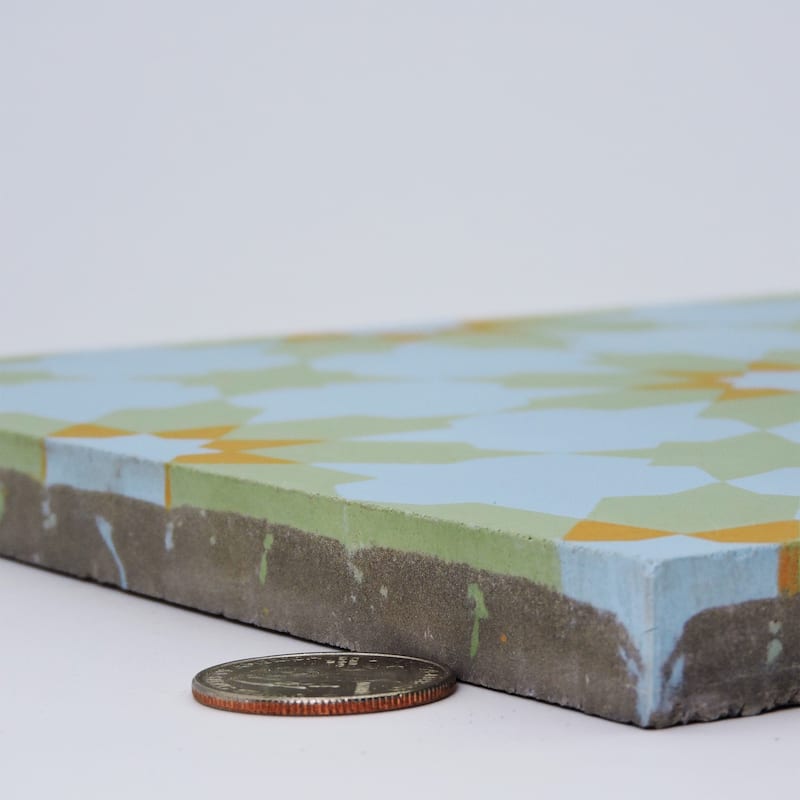 Handmade Ahfir in Blue and Orange Tile, Pack of 12 (Morocco)