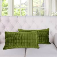 Porch & Den Agnew Pleated Velvet Decorative Throw Pillow Cover Set