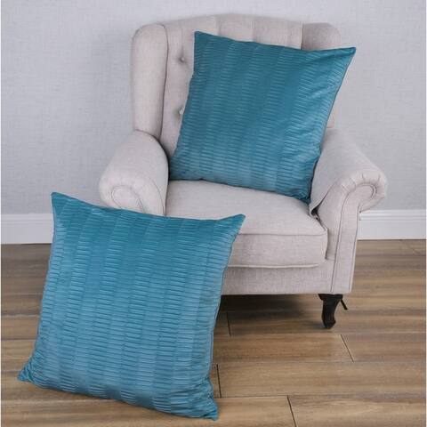 Blue Pillow Covers Throw Pillows Online At Our Best Porch Den Agnew Pleated Velvet Decorative Throw Pillow Cover Set