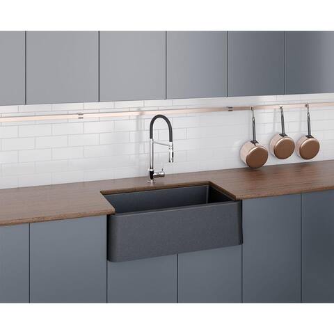 Apron Kitchen Sink 30" x 19" in Black Metallic