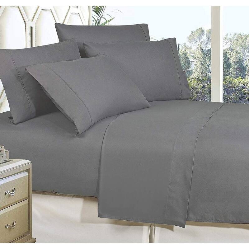 Elegant Comfort Solid 6-PIECE Sheet Set with Deep Pockets & Hypoallergenic