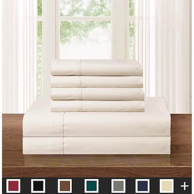 Elegant Comfort Solid 6-PIECE Sheet Set with Deep Pockets & Hypoallergenic