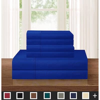 Elegant Comfort Solid 6-PIECE Sheet Set with Deep Pockets & Hypoallergenic
