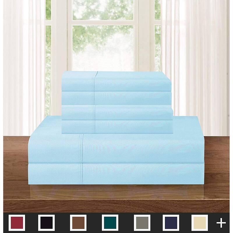 Elegant Comfort Solid 6-PIECE Sheet Set with Deep Pockets & Hypoallergenic - Twin - Aqua