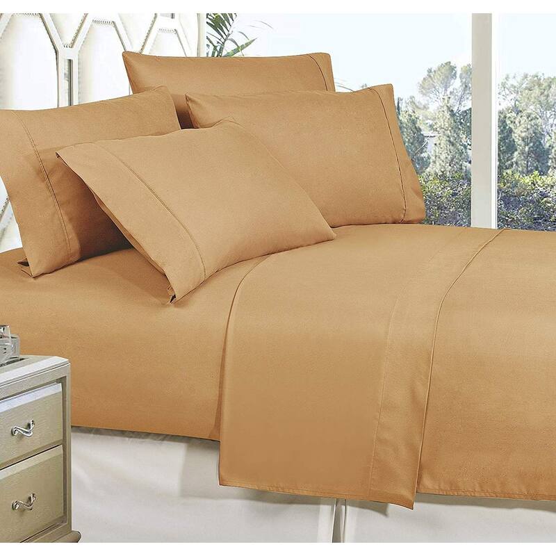 Elegant Comfort Solid 6-PIECE Sheet Set with Deep Pockets & Hypoallergenic