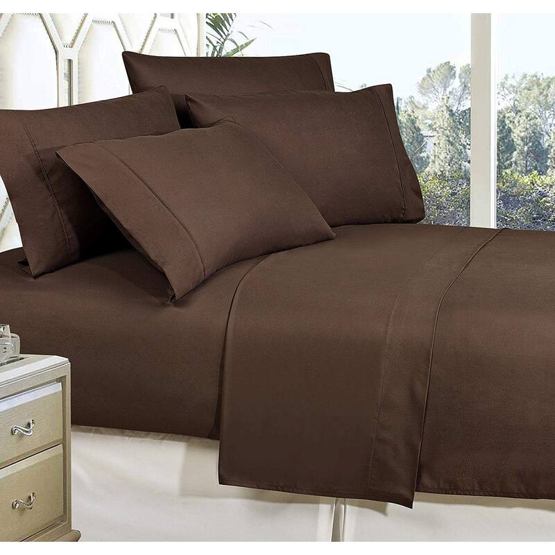 Elegant Comfort Solid 6-PIECE Sheet Set with Deep Pockets & Hypoallergenic