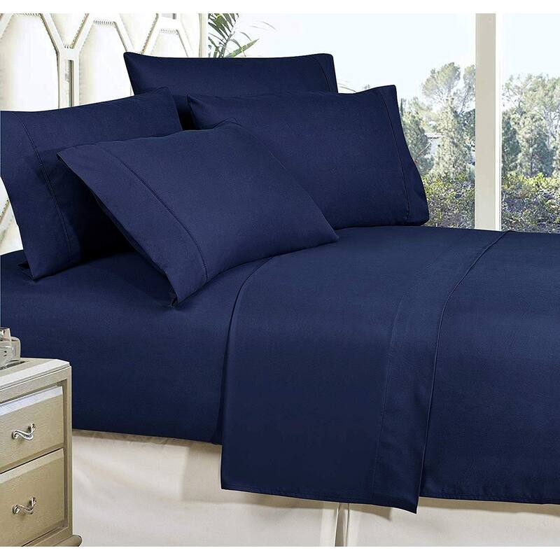 Elegant Comfort Solid 6-PIECE Sheet Set with Deep Pockets & Hypoallergenic