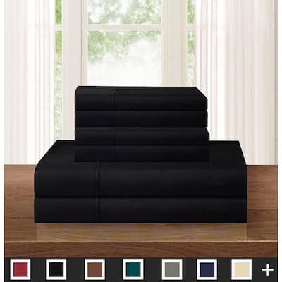 Elegant Comfort Solid 6-PIECE Sheet Set with Deep Pockets & Hypoallergenic