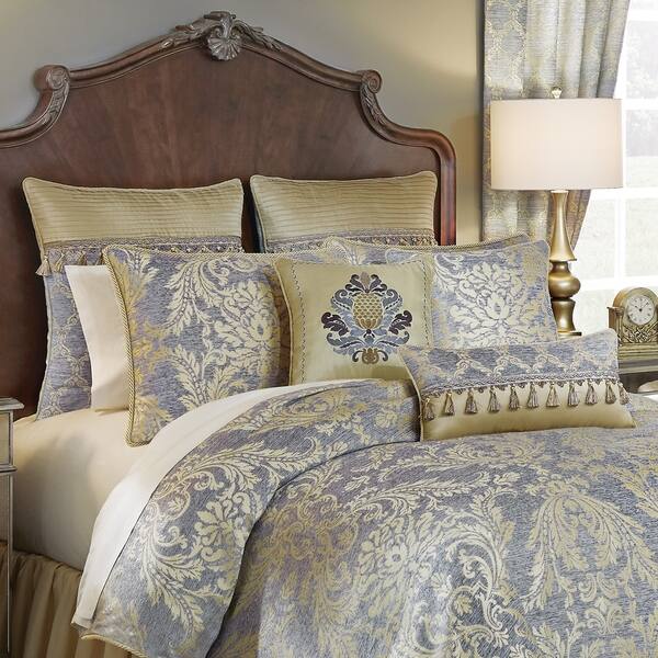 Shop Croscill Nadia Gray And Gold Chenille Jacquard 4 Piece