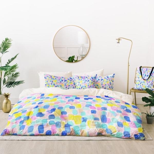 Deny Designs Abstract Pastel Dots Duvet Cover Set (5 Piece Set)