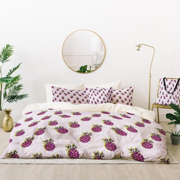 Deny Designs Purple Pineapples Duvet Cover Set (5 Piece Set)