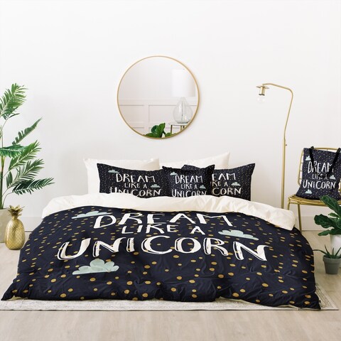 Deny Designs Dream Like A Unicorn Duvet Cover Set (5 Piece Set)