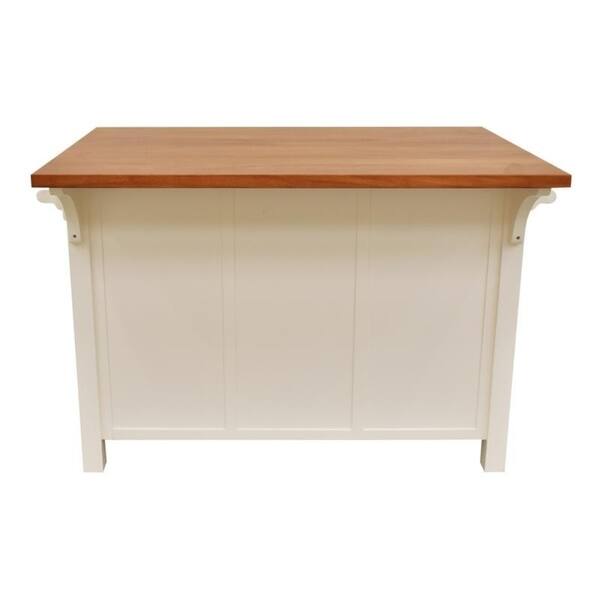 Shop 222 Fifth Atlantic White Kitchen Island With Overhang On