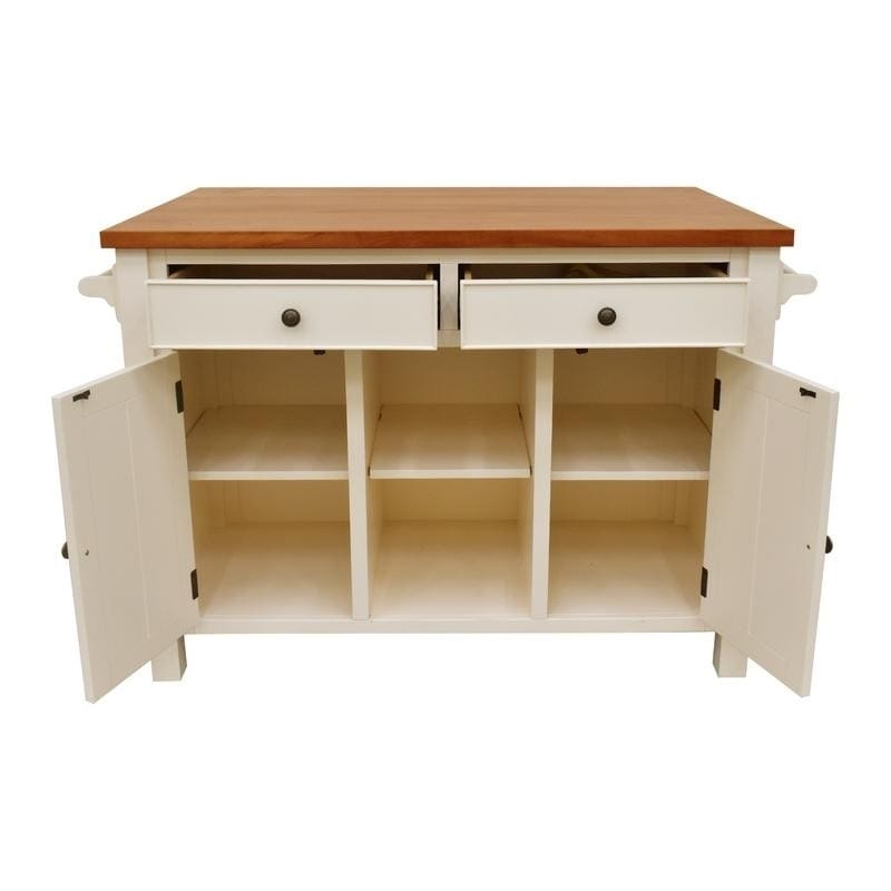 Shop 222 Fifth Atlantic White Kitchen Island With Overhang On
