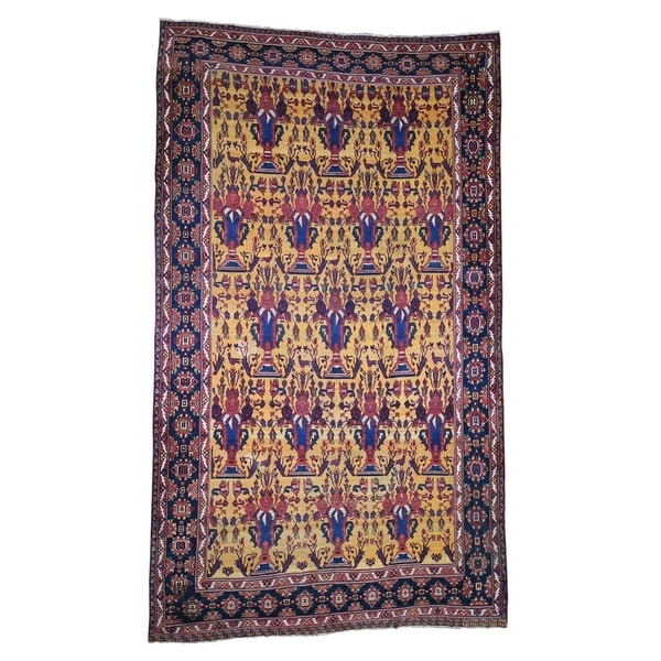 Shahbanu Rugs Antique Persian Gallery Size Bakhtiari Pure Wool Hand-Knotted Rug (10'4" x 17'7") - 10'4" x 17'7"