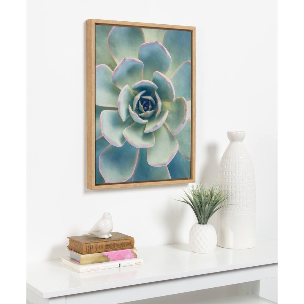 Kate and Laurel Sylvie Succulent 7 Framed Canvas by F2 Images