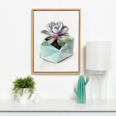 Kate and Laurel Sylvie Succulent 3 Framed Canvas Wall Art