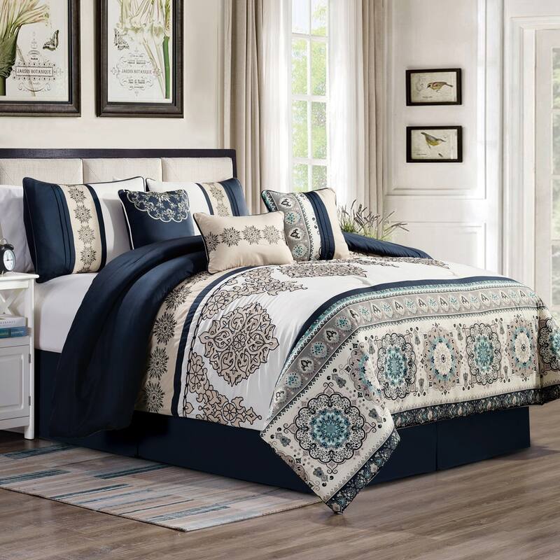 Gracewood Hollow Heco 7-piece Embroidered Comforter Set