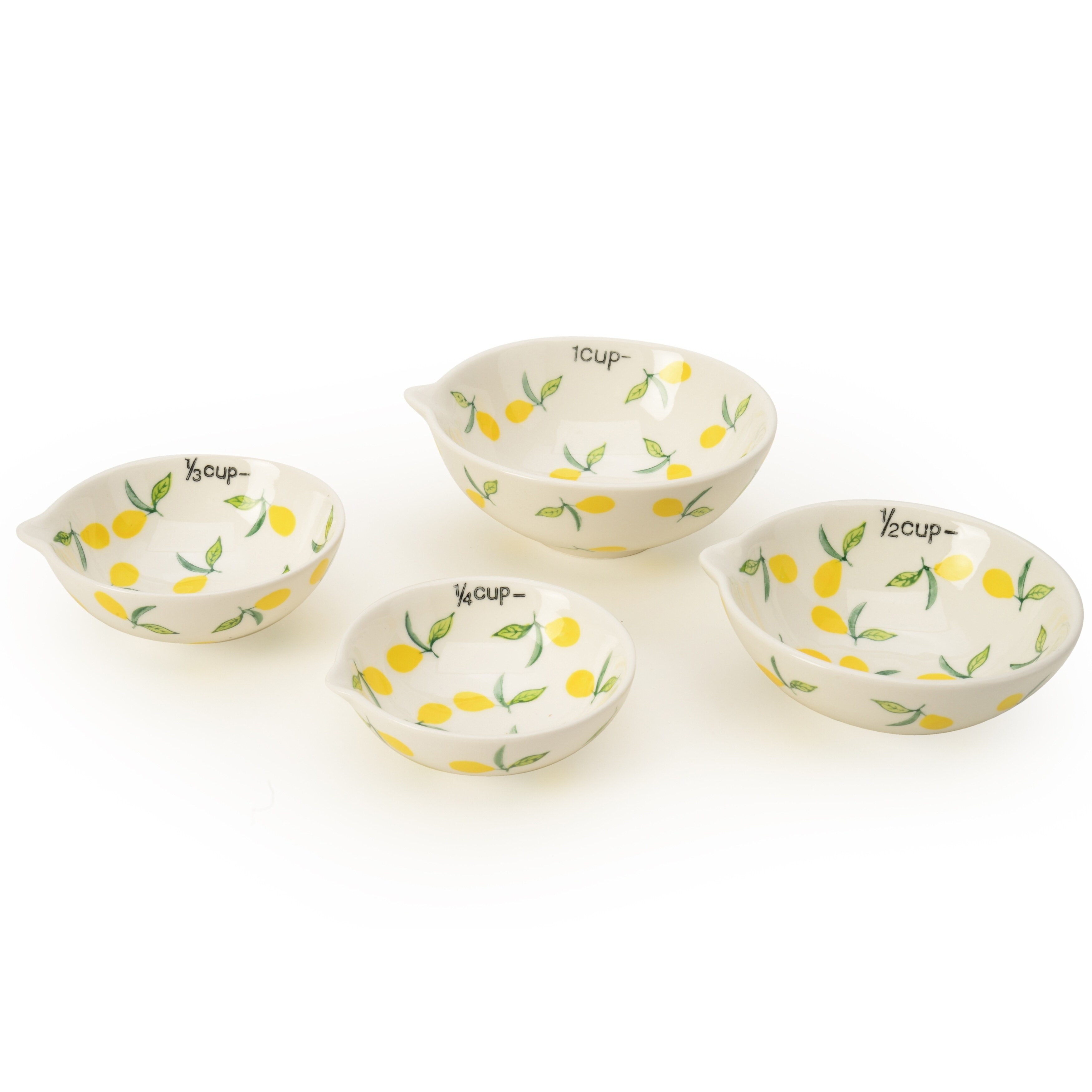 Shop Signature Housewares Set Of Four Measuring Cup Set Lemon