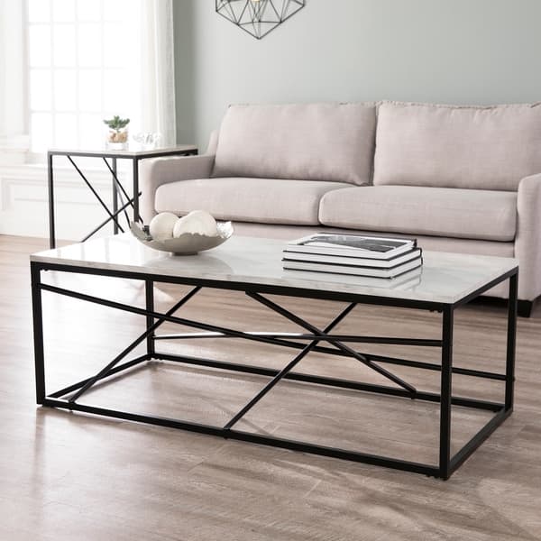 SEI Furniture Egan Modern Faux Marble Coffee Table Bed Bath & Beyond