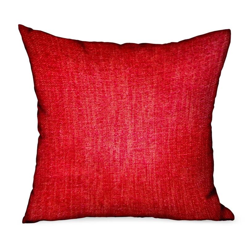 Plutus Scarlet Zest Red Solid Luxury Outdoor/Indoor Decorative Throw Pillow