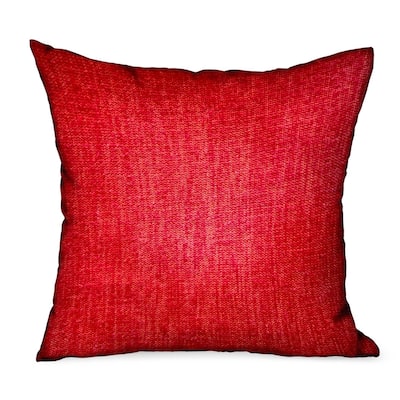 Plutus Scarlet Zest Red Solid Luxury Outdoor/Indoor Decorative Throw Pillow