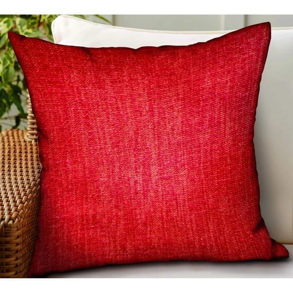 Plutus Scarlet Zest Red Solid Luxury Outdoor/Indoor Decorative Throw ...