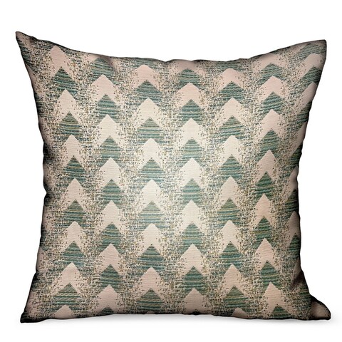 Plutus Forest Jade Sea Green Chevron Luxury Outdoor Decorative Throw Pillow