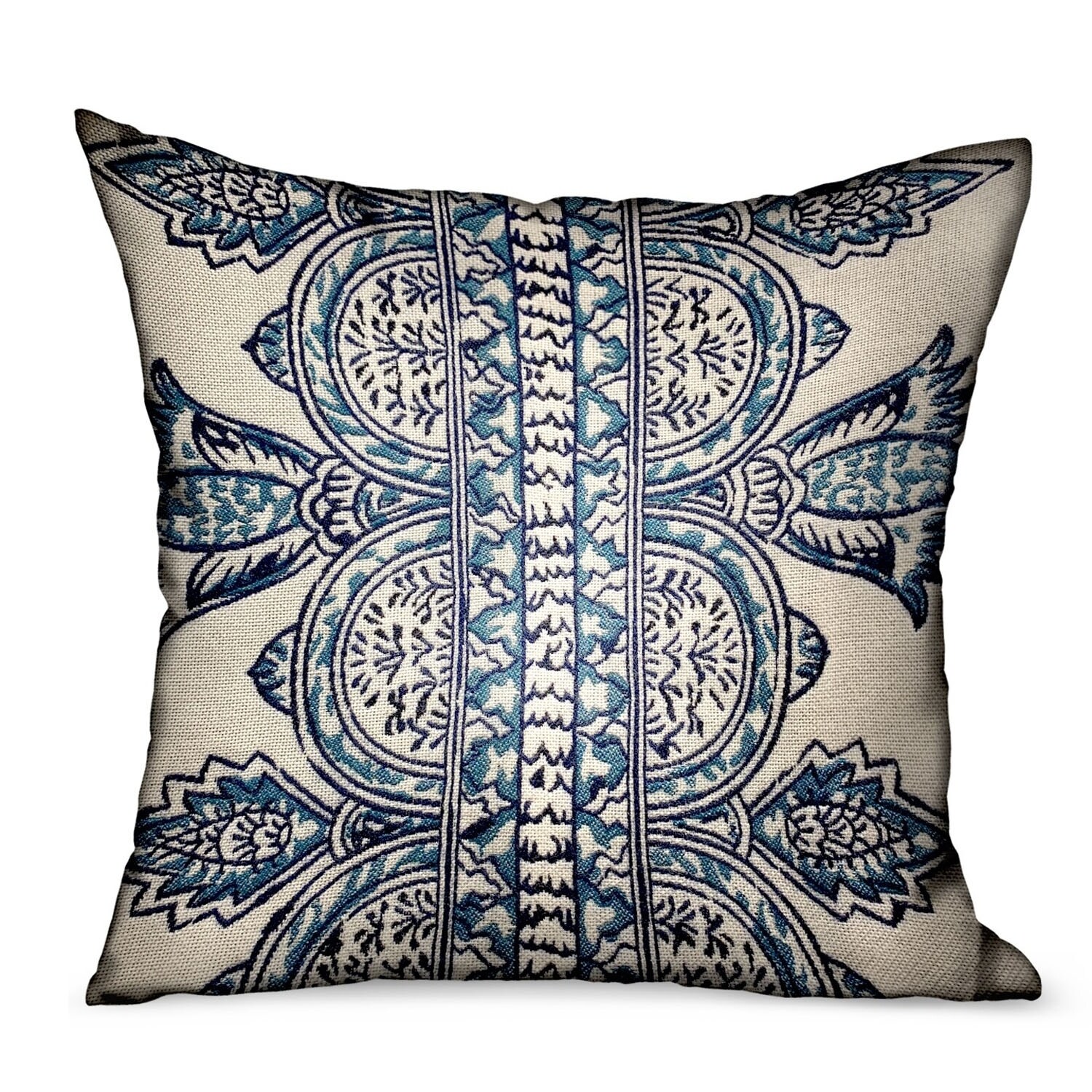 blue paisley throw pillows