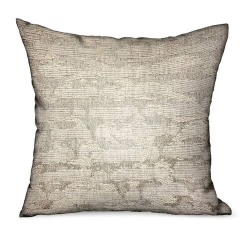 Plutus Silvered Rivulet Silver Solid Luxury Outdoor/indoor Decorative Throw Pillow