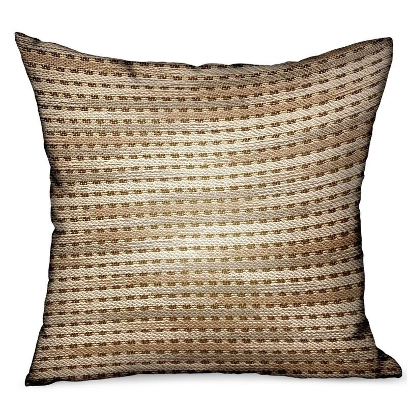 Plutus Tawny Edge Brown Stripes Luxury Outdoor/Indoor Decorative Throw Pillow - Double sided  16" x 16"