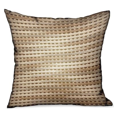 Plutus Tawny Edge Brown Stripes Luxury Outdoor/Indoor Decorative Throw Pillow