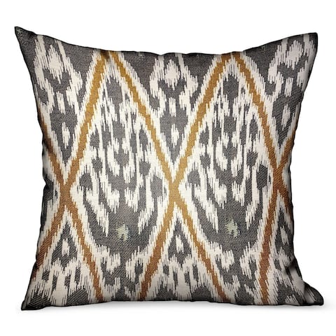 Plutus Isabis Plush Brown Ikat Luxury Outdoor/Indoor Decorative Throw Pillow