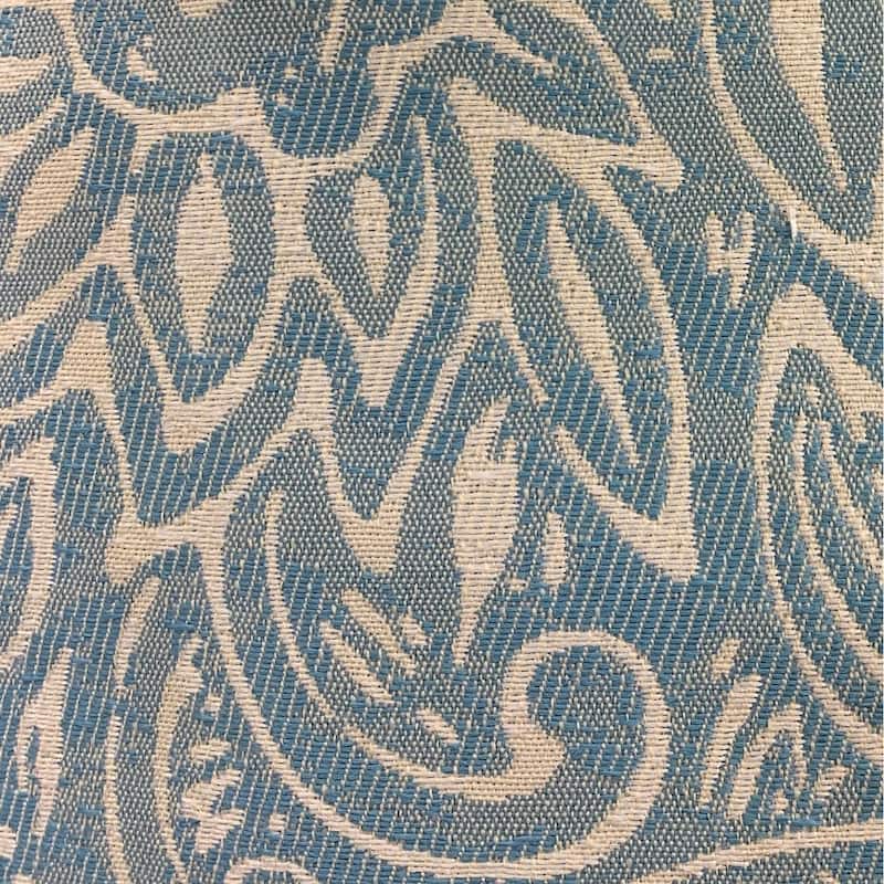 Plutus Serene Oasis Blue, Cream Floral Luxury Outdoor Decorative Throw Pillow
