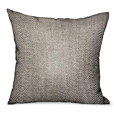 Plutus Jagged Ash Gray Chevron Luxury Outdoor/Indoor Decorative Throw Pillow