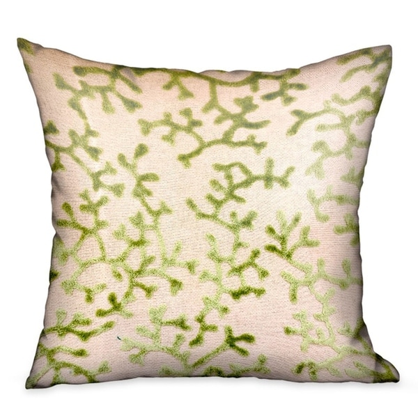 Plutus Sage Reef Apple Green Floral Luxury Decorative Throw Pillow