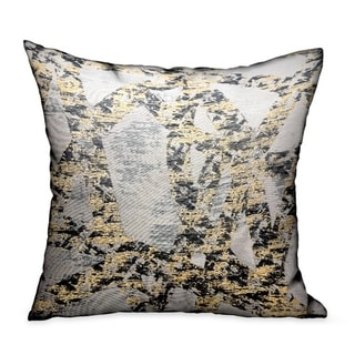 Plutus Craven Dust Gold, Gray Abstract Luxury Decorative Throw Pillow