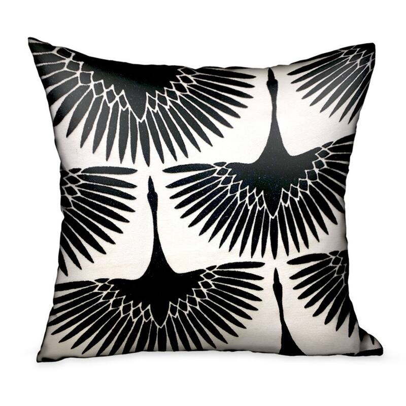 Plutus Black Swan Black Animal Motif Luxury Decorative Throw Pillow