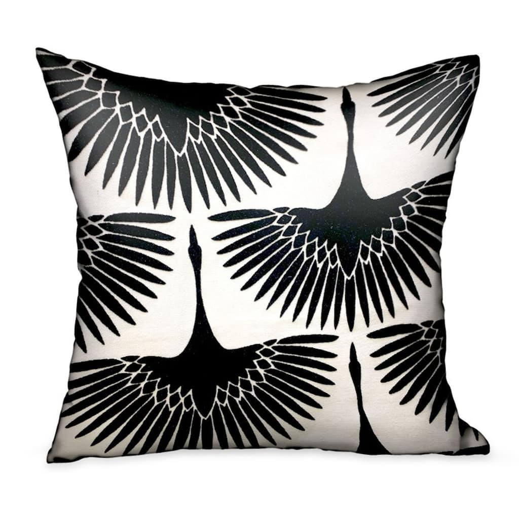 Plutus Black Swan Black Animal Motif Luxury Decorative Throw Pillow