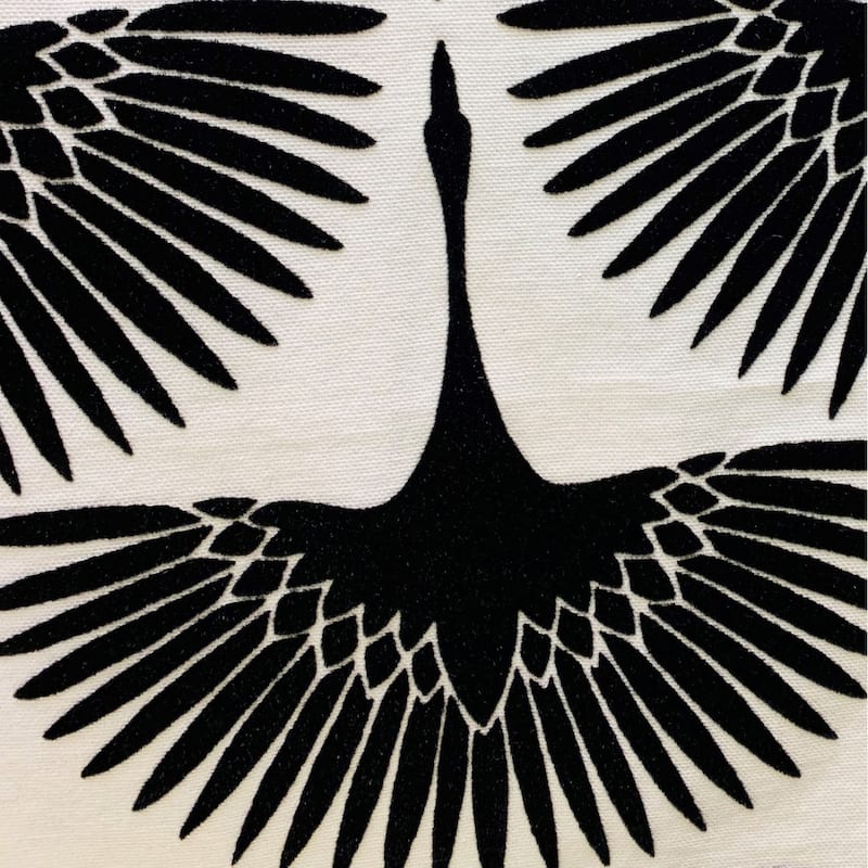 Plutus Black Swan Black Animal Motif Luxury Decorative Throw Pillow