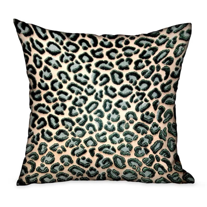 Plutus Jade Velvet Cheetah Green Animal Motif Luxury Decorative Throw Pillow