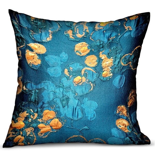 Shop Plutus Bronze Blossom Blue Floral Luxury Decorative Throw