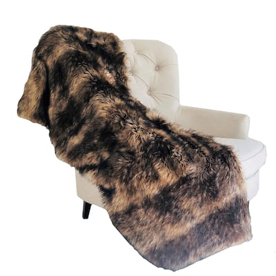 Plutus Brown Mountain Coyote Handmade Luxury Blanket