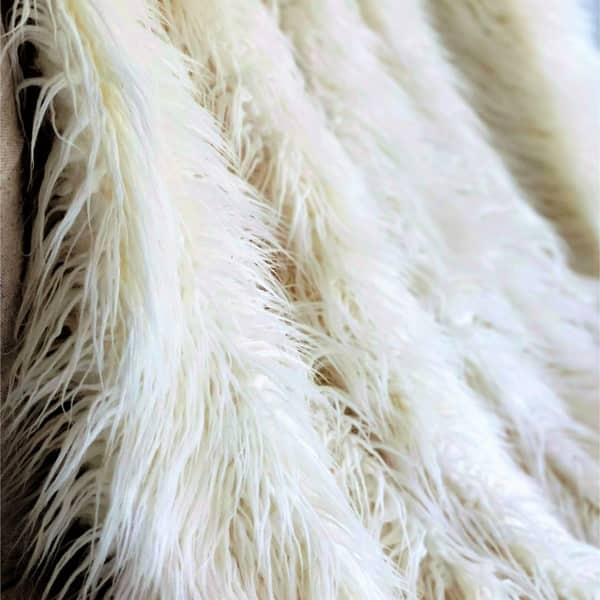 Plutus Off White Mongolian Faux Fur Luxury Throw