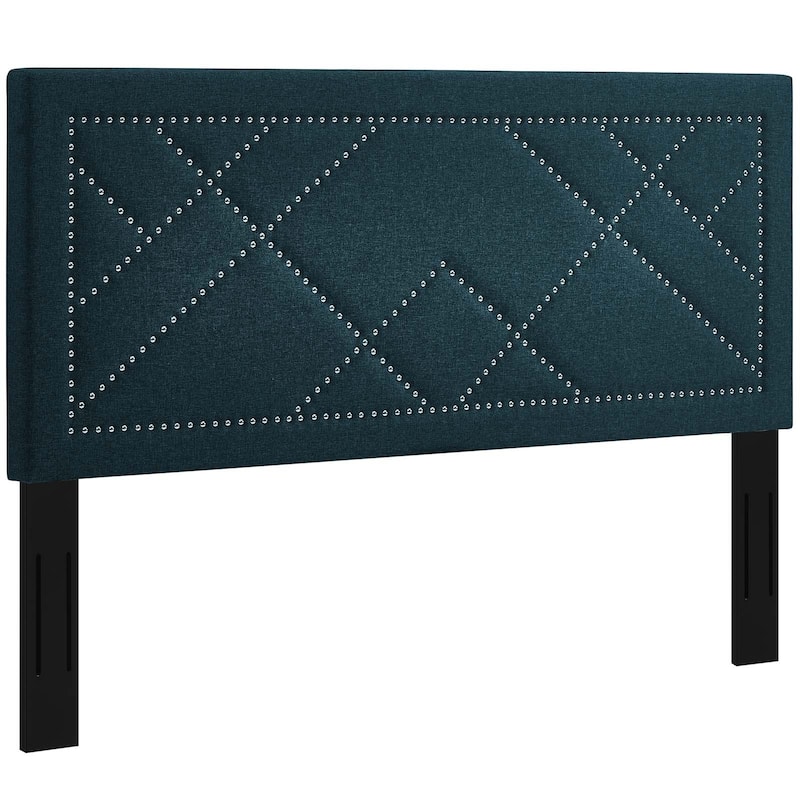 Carson Carrington Stryn Nailhead Upholstered Linen Headboard